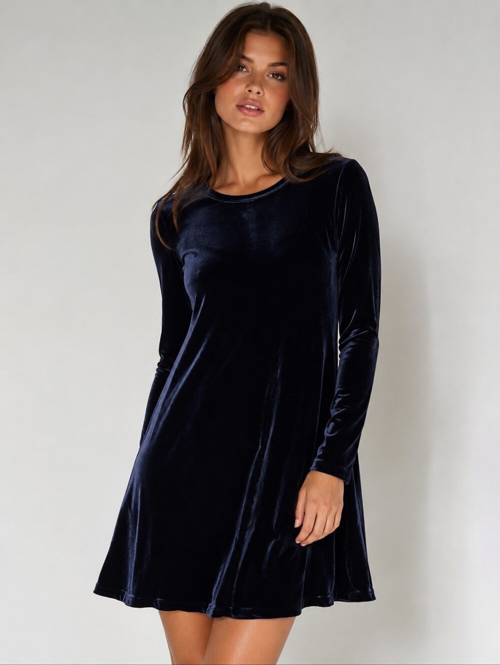 ❤️ 90s VINTAGE MODA INTERNATIONAL VICTORIAS SECRET VELVET MINI DRESS, MIDNIGHT